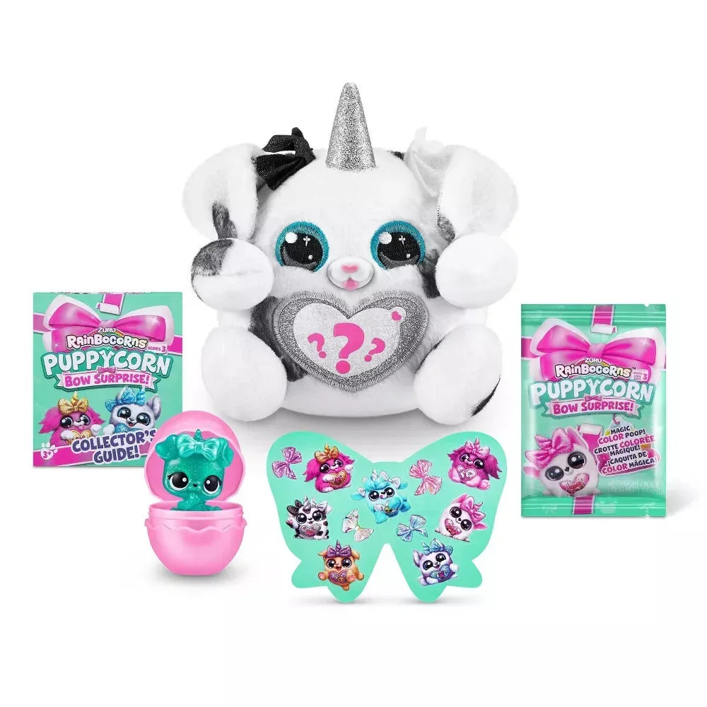 Zuru Rainbocorns Puppycorn Bow Surprise – Adorable Plush Toy with 5 Hidden Surprises (Styles May Vary) - Naivri
